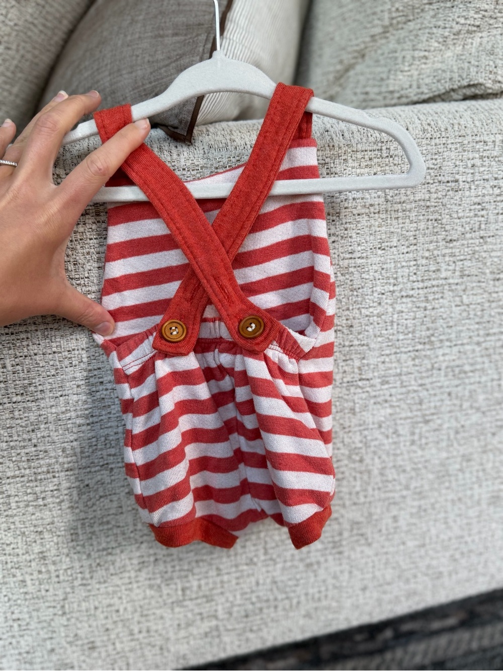 Lulu + Roo Red & White Striped Cross-Back One-Piece